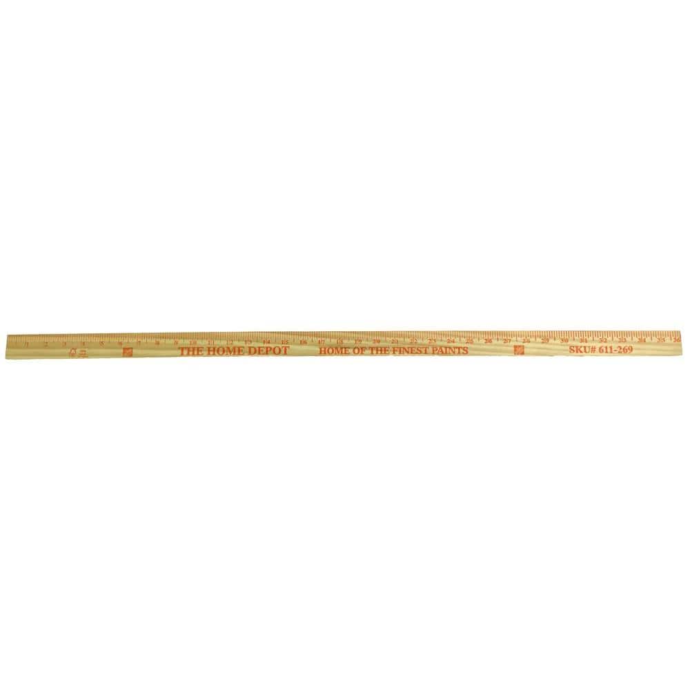 Meter Stick, Hardwood, English/Metric, 1 Meter, Brass Ends