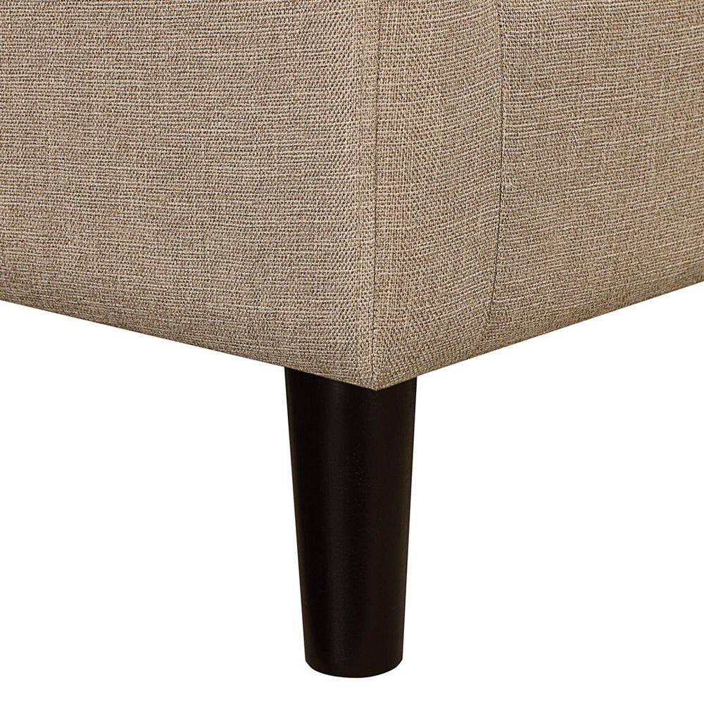 Beige Microfiber Barrel Accent Chair with Ottoman