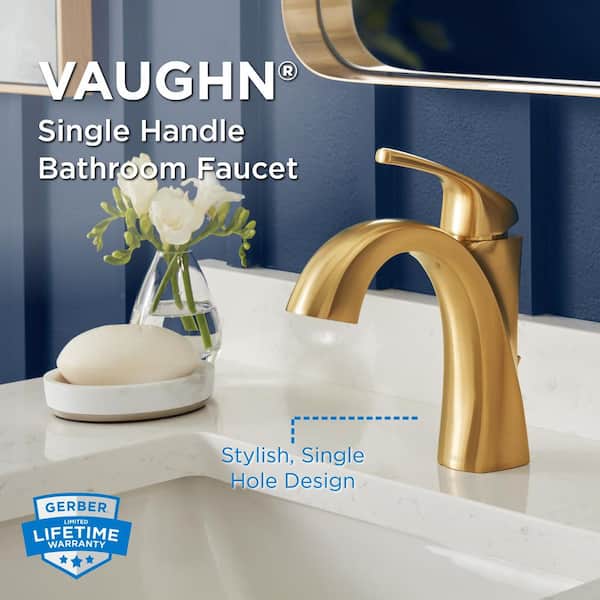 Vaughn 1-Handle Deck Mount Bathroom Faucet with 1.2 GPM with Metal Pop-Up Drain in Brushed Bronze