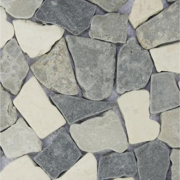 Fit Mosaic Tile Sample Color White, Sterling and Grey 4 in. x 6 in.