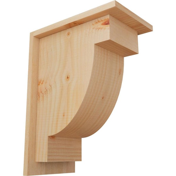 Ekena Millwork 7-1/2 in. x 12 in. x 16 in. Douglas Fir Alpine Smooth Corbel with Backplate