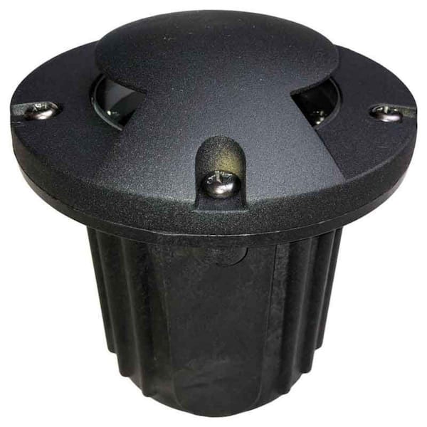 AQLIGHTING Black Hardwired Weather Resistant Well Light with LED Light Bulb and Bi-Directional Cover