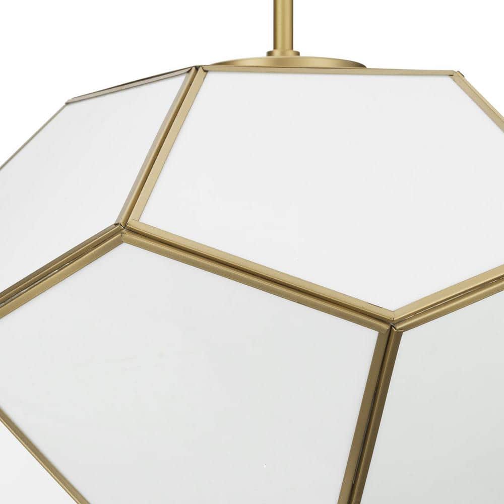 Latham Vintage Gold Geometric Glass Flush Mount Light