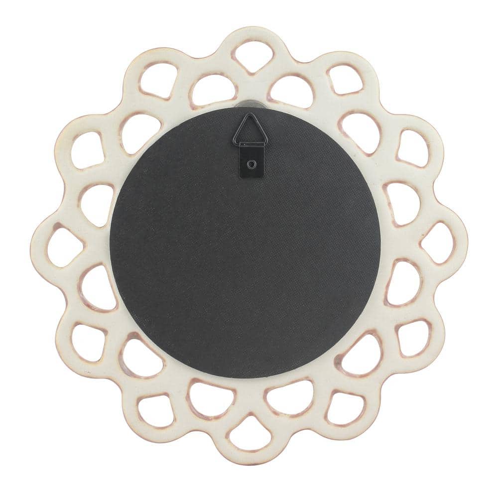 9" Round Dusty Rose Ceramic Cutout Wall Mirror