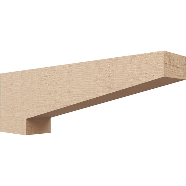 Ekena Millwork 4 in. x 8 in. x 24 in. Thin Clemmons Rough Cedar Woodgrain TimberThane Corbel, Primed Tan