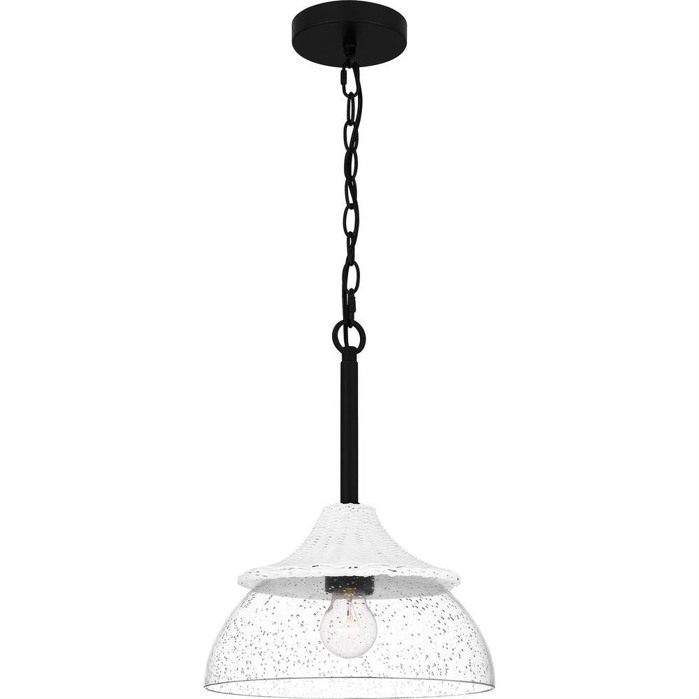 最新のデザイン Quoizel OTN1512MBK Pendant Shaded Black Matte 1-Light Otten 洋楽