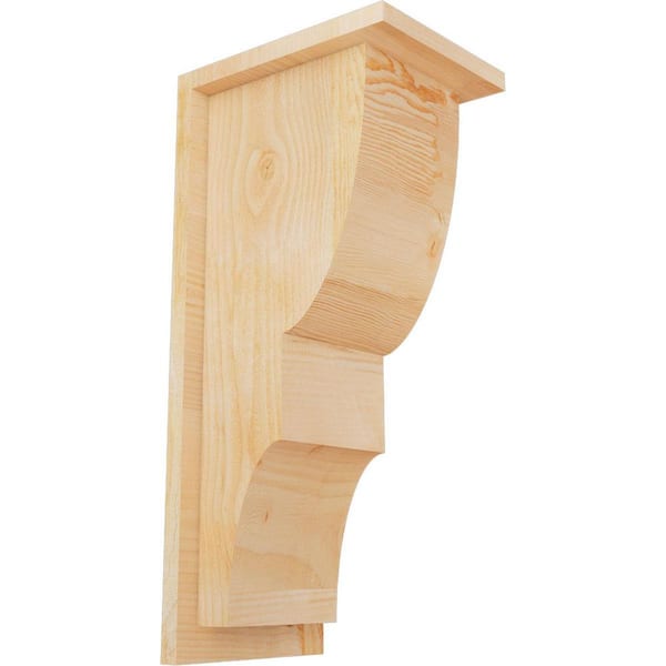 Ekena Millwork 8 in. x 10 in. x 22 in. Douglas Fir Ridgewood Rough Sawn Corbel with Backplate
