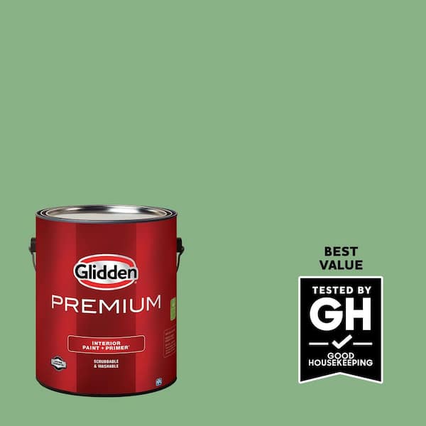 Glidden Premium 1 gal. PPG1131-5 Chatty Cricket Satin Interior Latex Paint