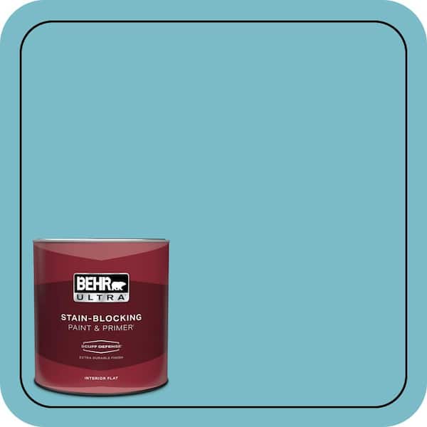 BEHR ULTRA 1 qt. #M470-4 Azure Lake Extra Durable Flat Interior Paint & Primer