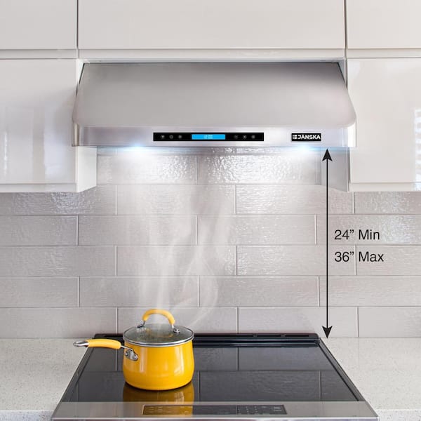 30 in. 900 CFM Ducted Under Cabinet Range Hood with Touch Display, LED Lights, and Permanent Filters in Stainless Steel