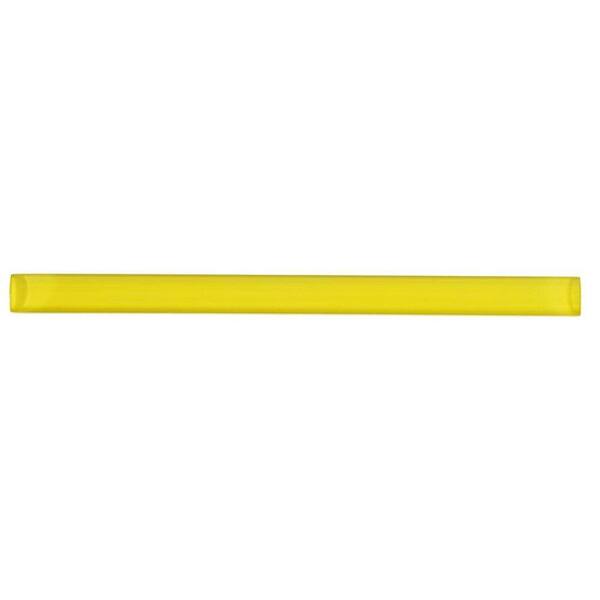 Ivy Hill Tile Bright Yellow Glass Pencil Liner Trim 0.75 in. x 2.75 in. Wall Tile Sample