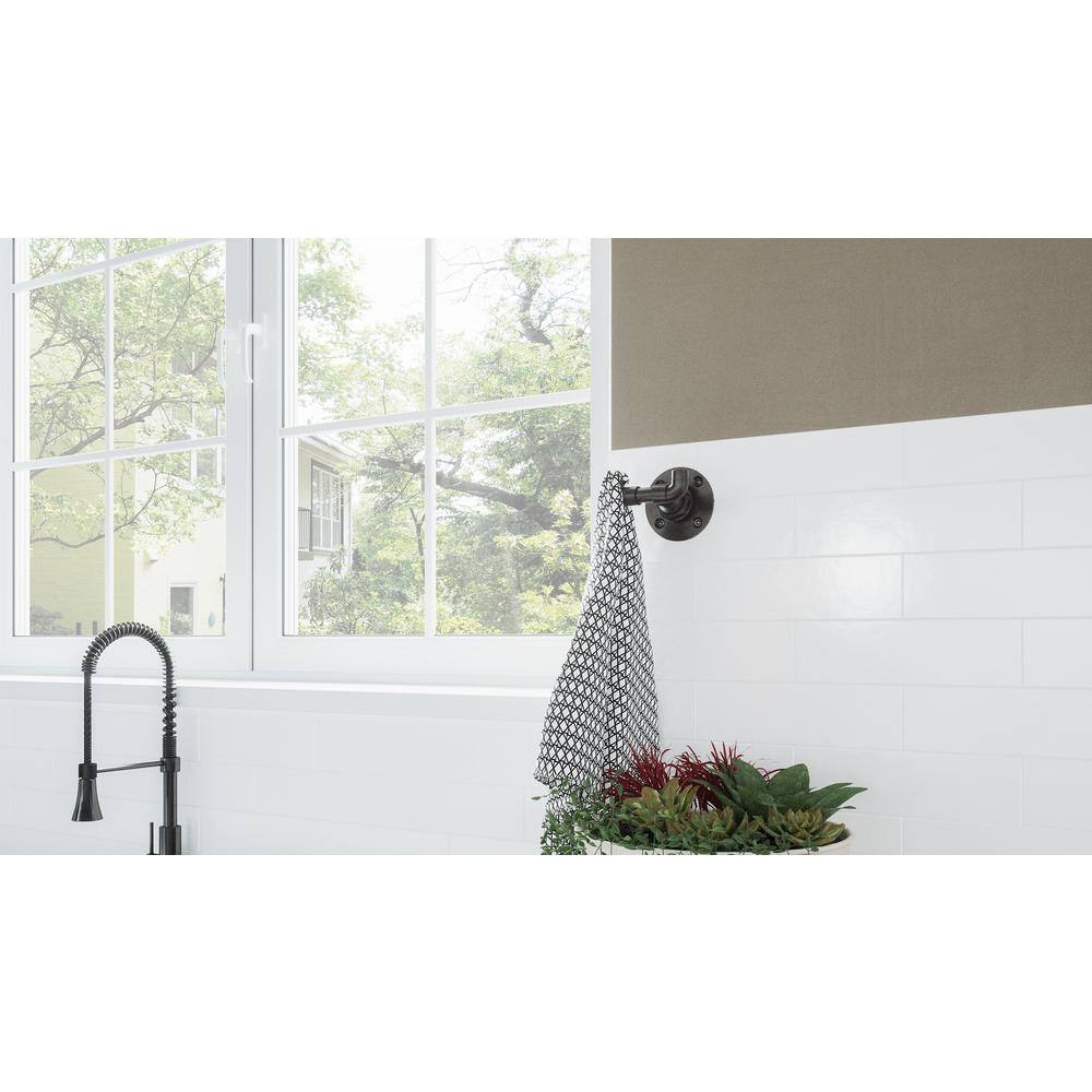 Satin Black Double Robe Hook with Retro Design