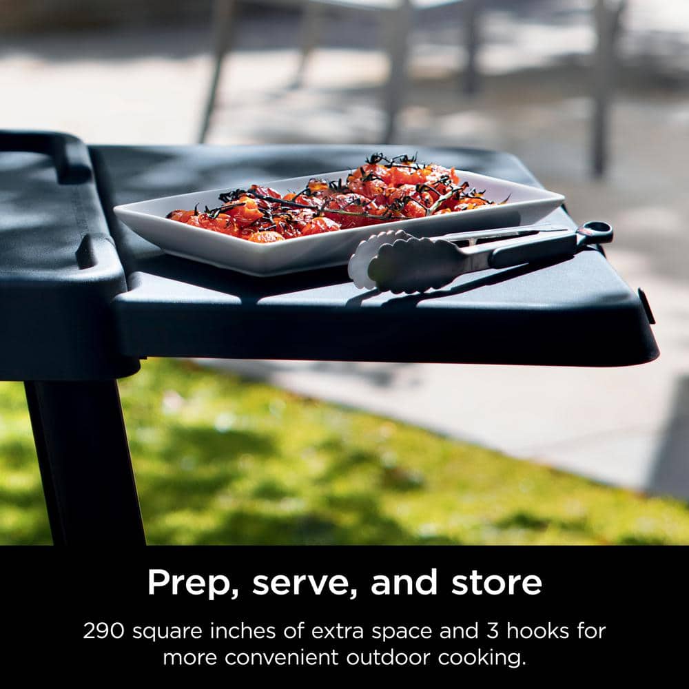 Ninja Black Plastic Grill Side Table with Hooks