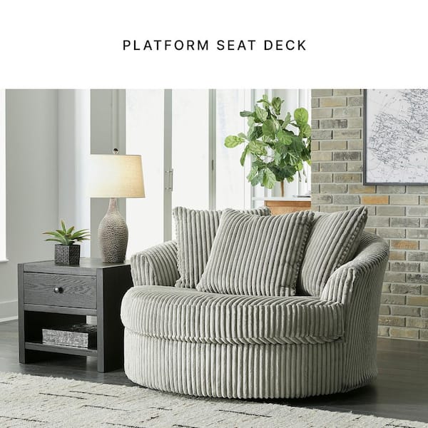Ashley lin　グレー Signature DESIGN BY ASHLEY Lindyn Gray Polyester Swivel Chair and