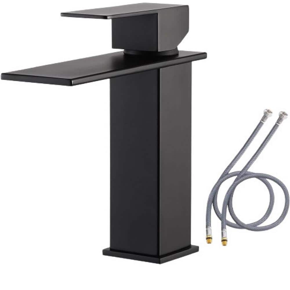 Commercial Metering Double Handle Bathroom Sink Faucet in Stainless Steel 1