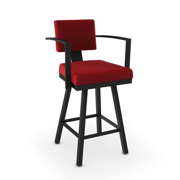 Amisco Akers 26 In Red Polyester Black, Red And Black Bar Stools