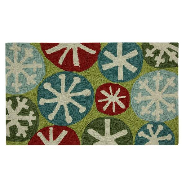Home Accents Holiday Snow Fun 17 in. x 29 in. Hand Hooked Holiday Mat