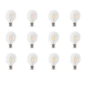 Feit Electric 25-Watt Equivalent G25 Dimmable Filament Energy Star Clear Glass LED Light Bulb, Soft White (12-Pack)