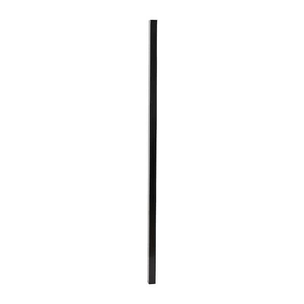 FORTRESS Versai 2 in. x 2 in. x 6 ft. Gloss Black Steel Fence Blank Post