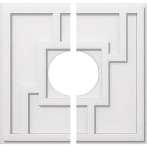 1 in. P X 7-1/2 in. C X 22 in. OD X 7 in. ID Knox Architectural Grade PVC Contemporary Ceiling Medallion, Two Piece