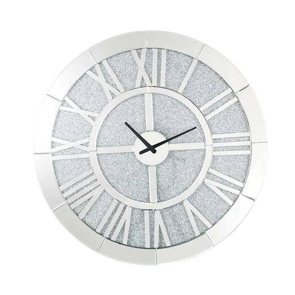 Acme Furniture Nowles Faux Diamonds Solid Glam Wall Clock