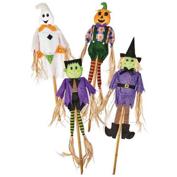 Unbranded 55 in. Halloween Scarecrow on Pole (Set of 4)