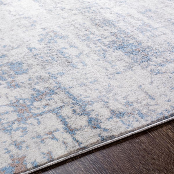 Hathor Dark Blue 8 ft. x 10 ft. Modern Abstract Polypropylene Rectangular Area Rug