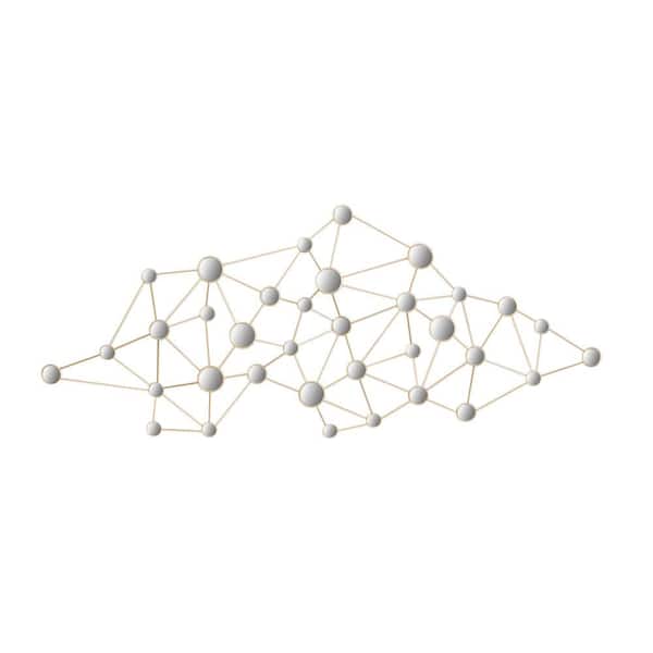 CosmoLiving by Cosmopolitan Metal Gold Geometric Wall Decor with Mirror Accent