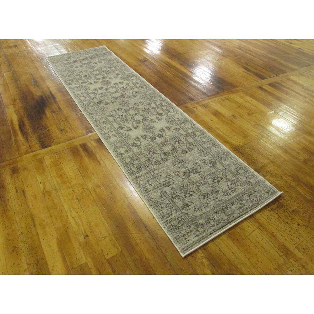 La Jolla Ivory Floral Synthetic 2'7" x 10' Runner Rug