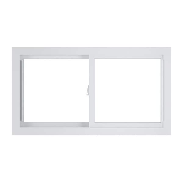 American Craftsman 45 in. x 25 in. 70 Series Low-E Argon Glass Sliding White Vinyl Replacement Window, Screen Incl