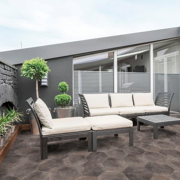 D'Anticatto Hex Notte 11 in. x 12-3/4 in. Porcelain Floor and Wall Tile (11.25 sq. ft./Case)
