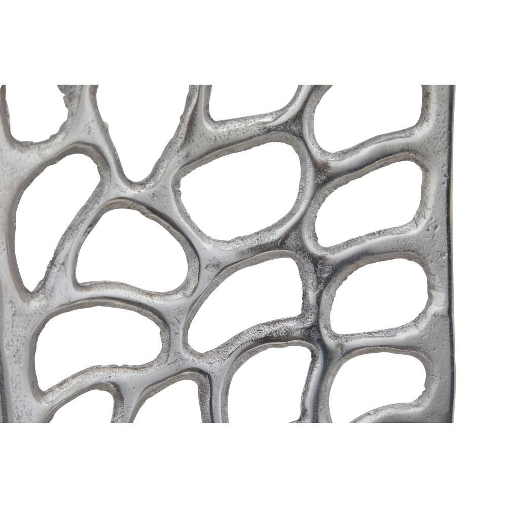 Silver Aluminum Abstract Cutout Wall Sculpture Set