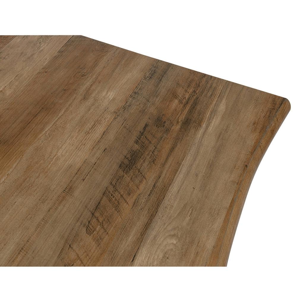 Ravenna 63" Dark Brown Wood Rectangular Dining Table with Metal Legs