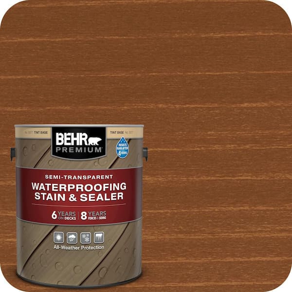 BEHR PREMIUM 1 gal. #ST-122 Redwood Naturaltone Semi-Transparent Waterproofing Exterior Wood Stain and Sealer