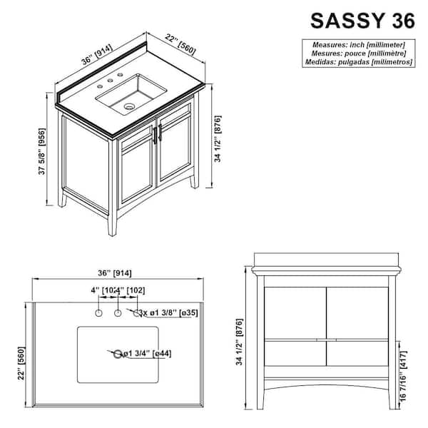 Home Decorators Collection Gray Vanity Sink Shelf Liner VSBL3336 - The Home  Depot