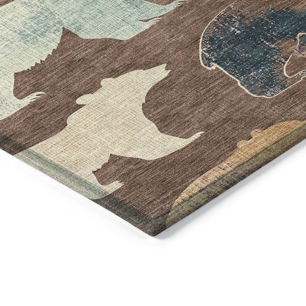 Chantille Machine Washable Indoor/Outdoor Abstract ACN2338 Chocolate 3 ft. x 5 ft. Area Rug