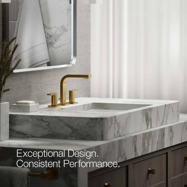 KOHLER Parallel Double Handle 1.2 Gpm Widespread Bathroom Sink Faucet in Vibrant Brushed Moderne Brass
