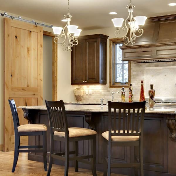 2-Panel Plank V-Groove Knotty Alder Veneer Solid Wood Interior Barn Door Slab