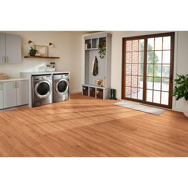 Bruce Plano Natural Red Oak 22 MIL 7 in. W x 48 in. L Waterproof Click Lock Luxury Vinyl Plank Flooring(19 sq. ft./Case)