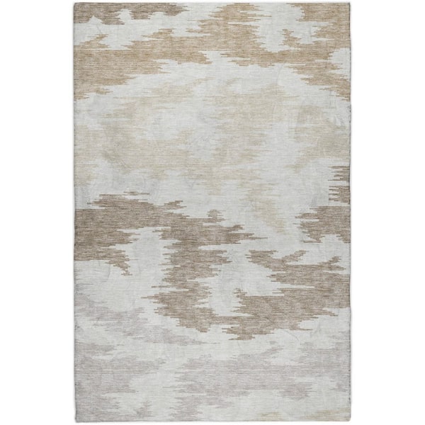 Dream Shag Premium Machine Washable Abstract ADS746 Ivory 5 ft. x 7 ft. 6 in. Area Rug