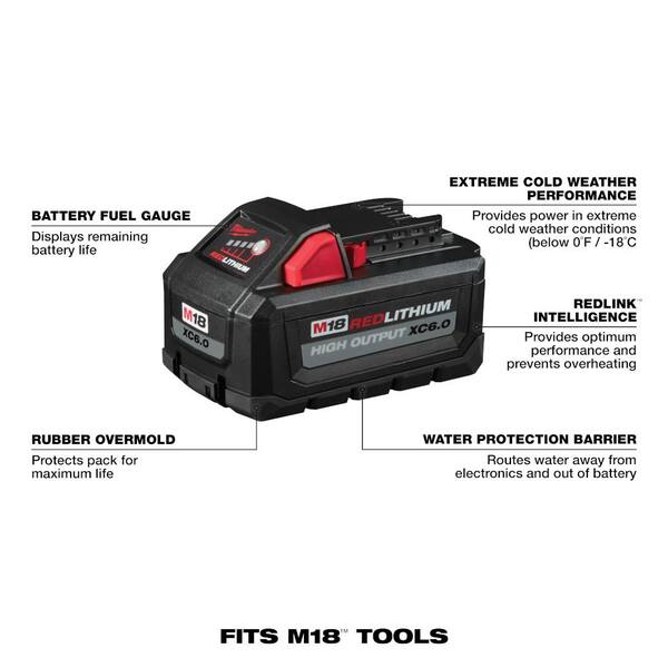 Milwaukee - M18 18V Lithium-Ion Brushless Cordless 1 in. SDS-Plus D-Handle Rotary Hammer w/M18 Dual Battery Blower & (2) Batteries