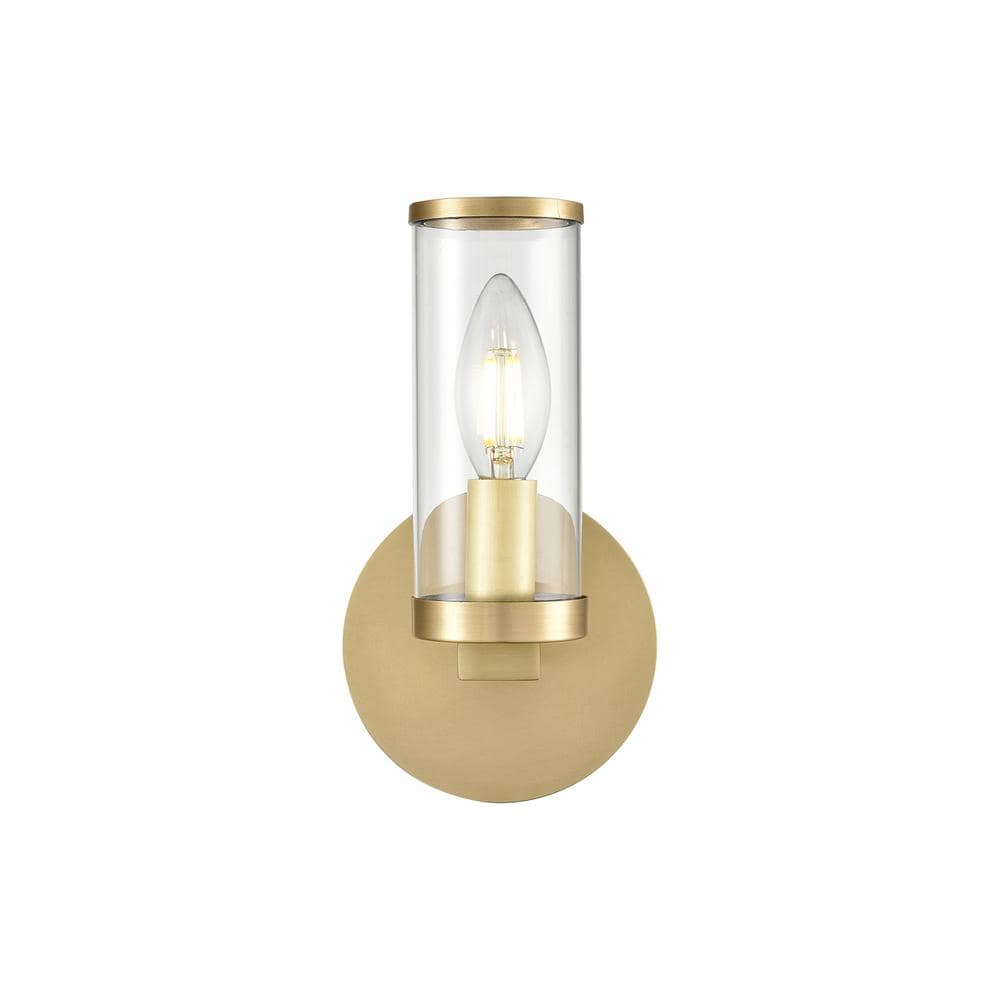 Brass and Bronze Cylinder Wall Sconce