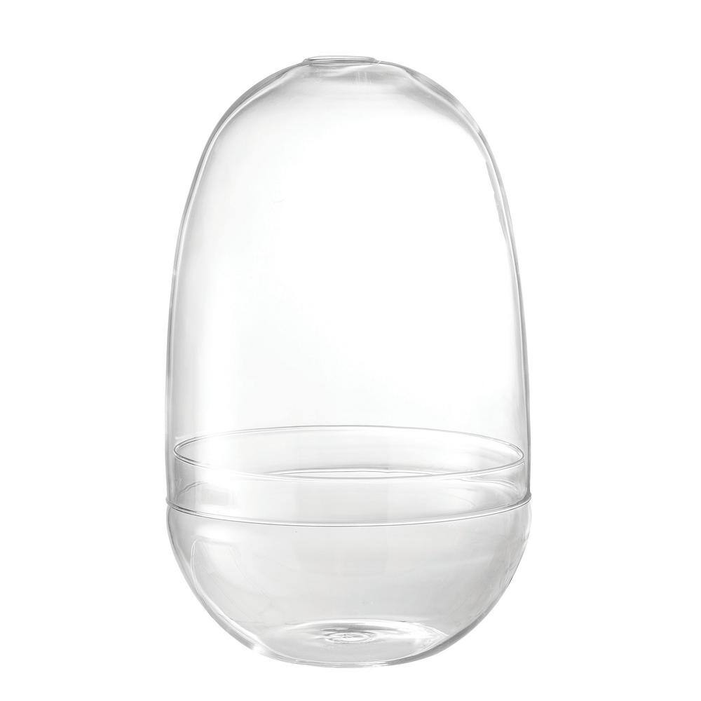 Storied Home 12 in. x 73/4 in. Round Clear Glass Terrarium Vase