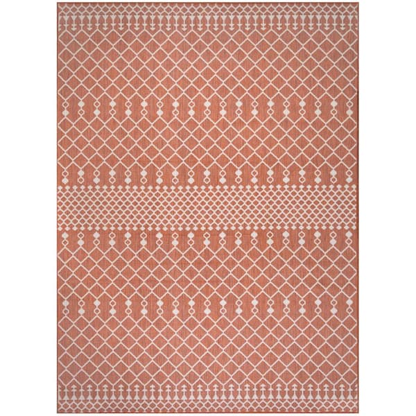 Positano Terracotta 9 ft. x 12 ft. Moroccan Contemporary Area Rug