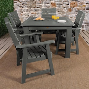 Weatherly Coastal Teak 5-Piece Recycled Plastic Square Outdoor Dining Set