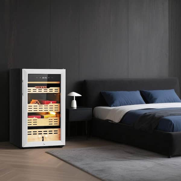 Electric Humidor, 75L, 450 Counts Electric Cigar Humidor Cabinet with Compressor Cooling, Constant Humidity, 4 Layers