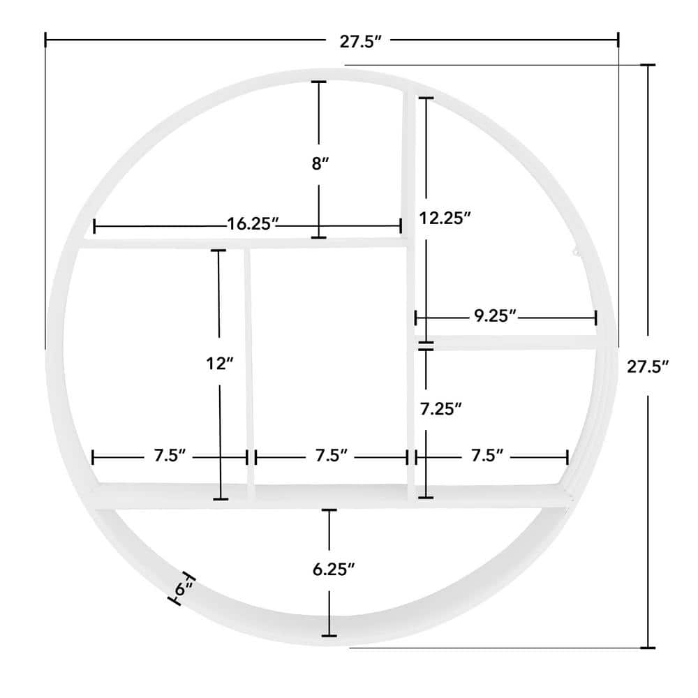 Brody Industrial White Iron Floating Wall Shelf - 29.5"