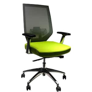 Green and Gray Adjustable Mesh Back Ergonomic Office Swivel Chair with Padded Seat and Casters