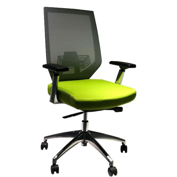 THE URBAN PORT Green and Gray Adjustable Mesh Back Ergonomic Office Swivel Chair with Padded Seat and Casters