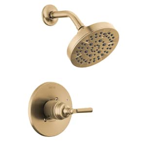 Saylor 1-Handle Wall Mount Shower Trim Kit in Champagne Bronze (Valve Not Included)